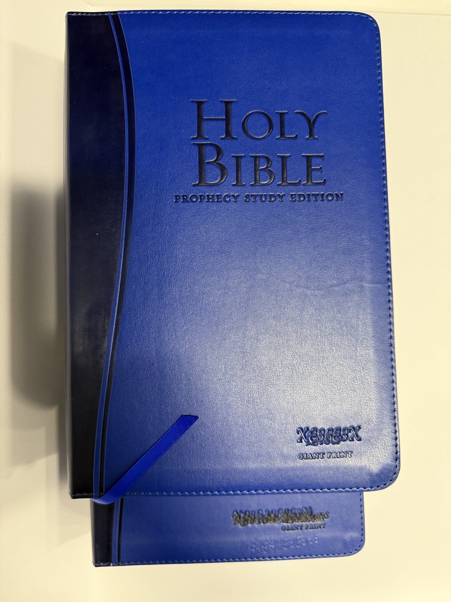 ONE-OF-A-KIND Blue Leathersoft, Giant Print | NKJV Prophecy Study Bible