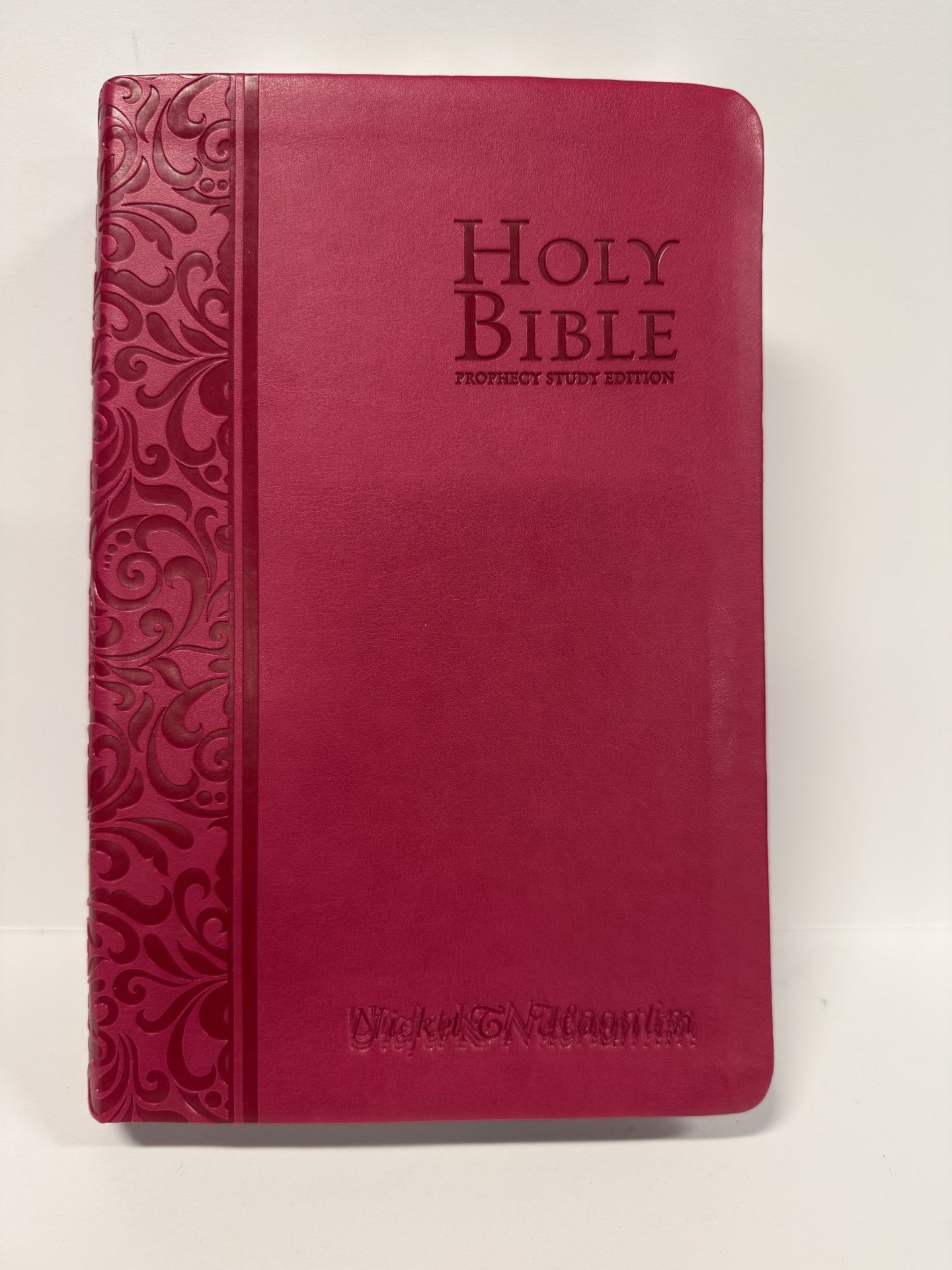 ONE-OF-A-KIND NKJV Prophecy Study Bible (Hot Pink Leathersoft) by Amazing Facts