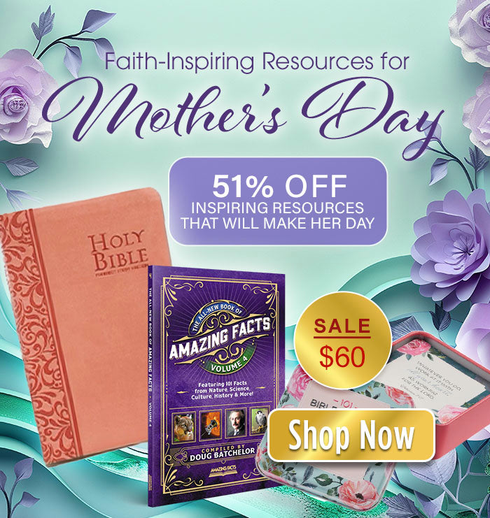 Mother's Day Gift Bundle NKJV Prophecy Study Bible, The All-New Book of Amazing Facts Vol 4 & Bible Verse Tin