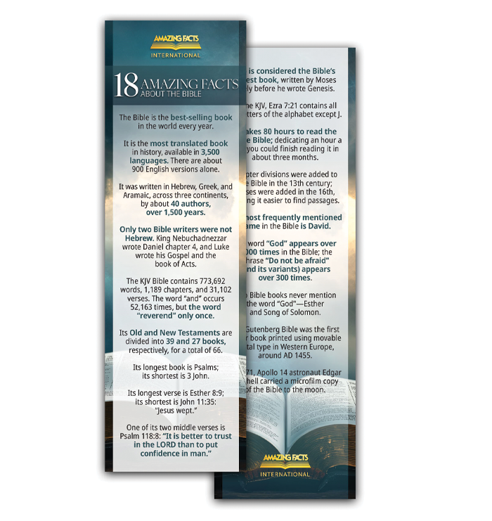 18 Amazing Bible Facts Bookmark (25/Pack) by Amazing Facts