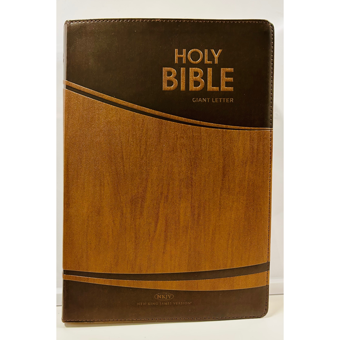 NKJV Bible Giant Letter Print Brown Leathersoft by Safeliz