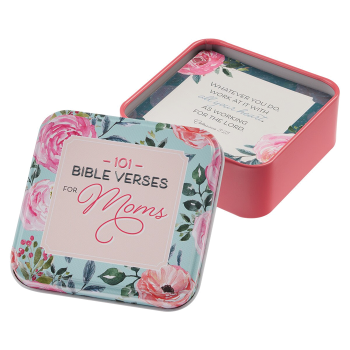 101 Favorite Bible Verses for Moms Tin - Coral Pink Scripture