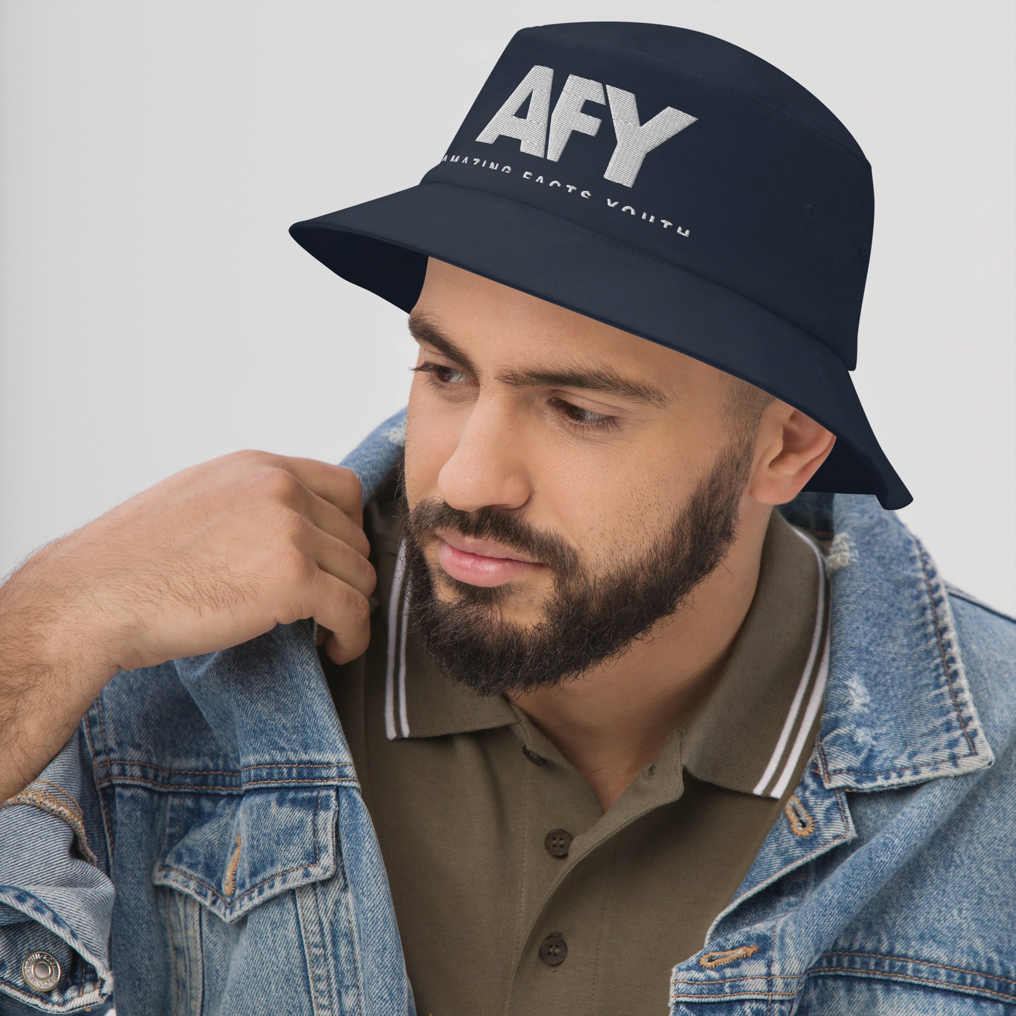AFY Bucket Hat White Logo