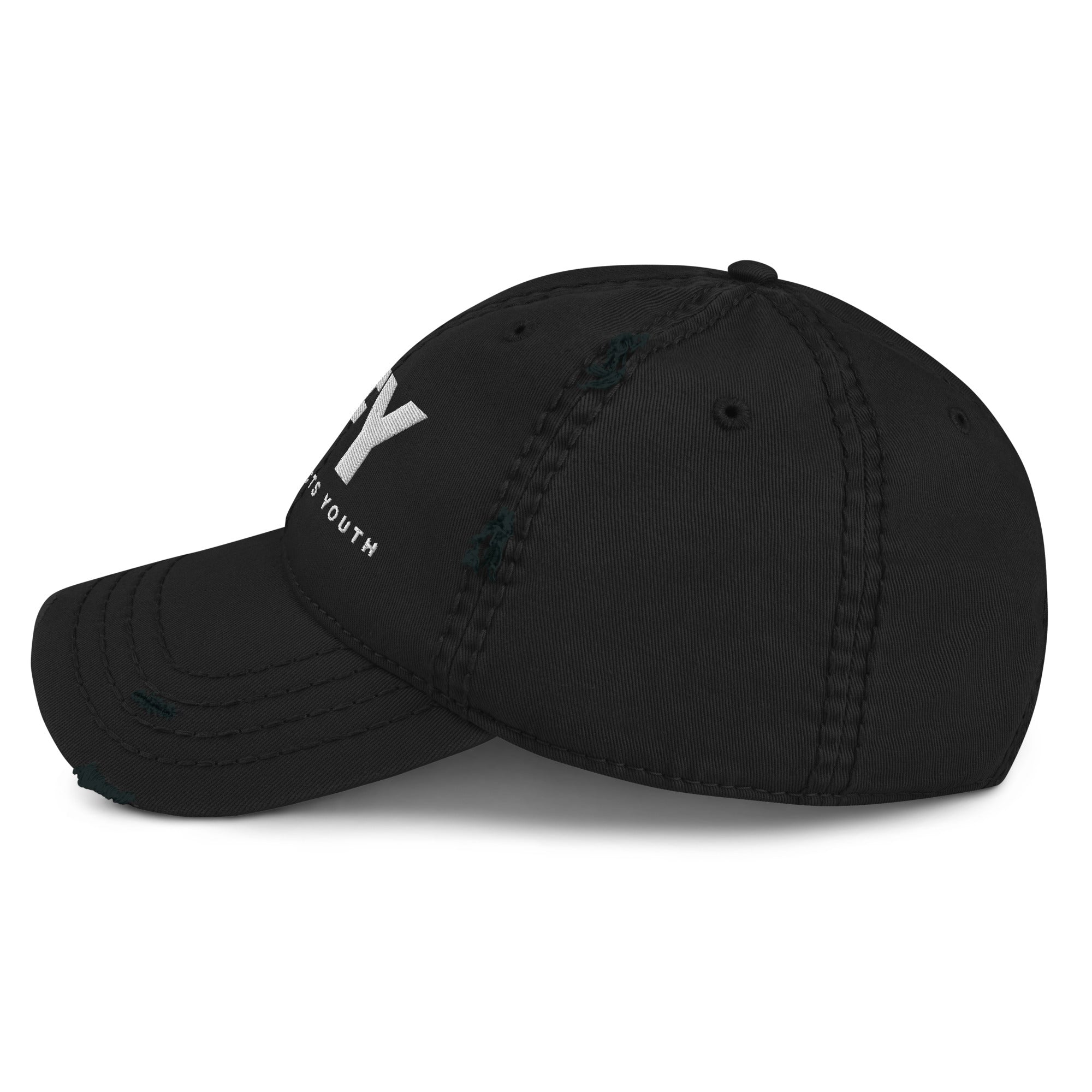 AFY Distressed Dad Hat White Logo