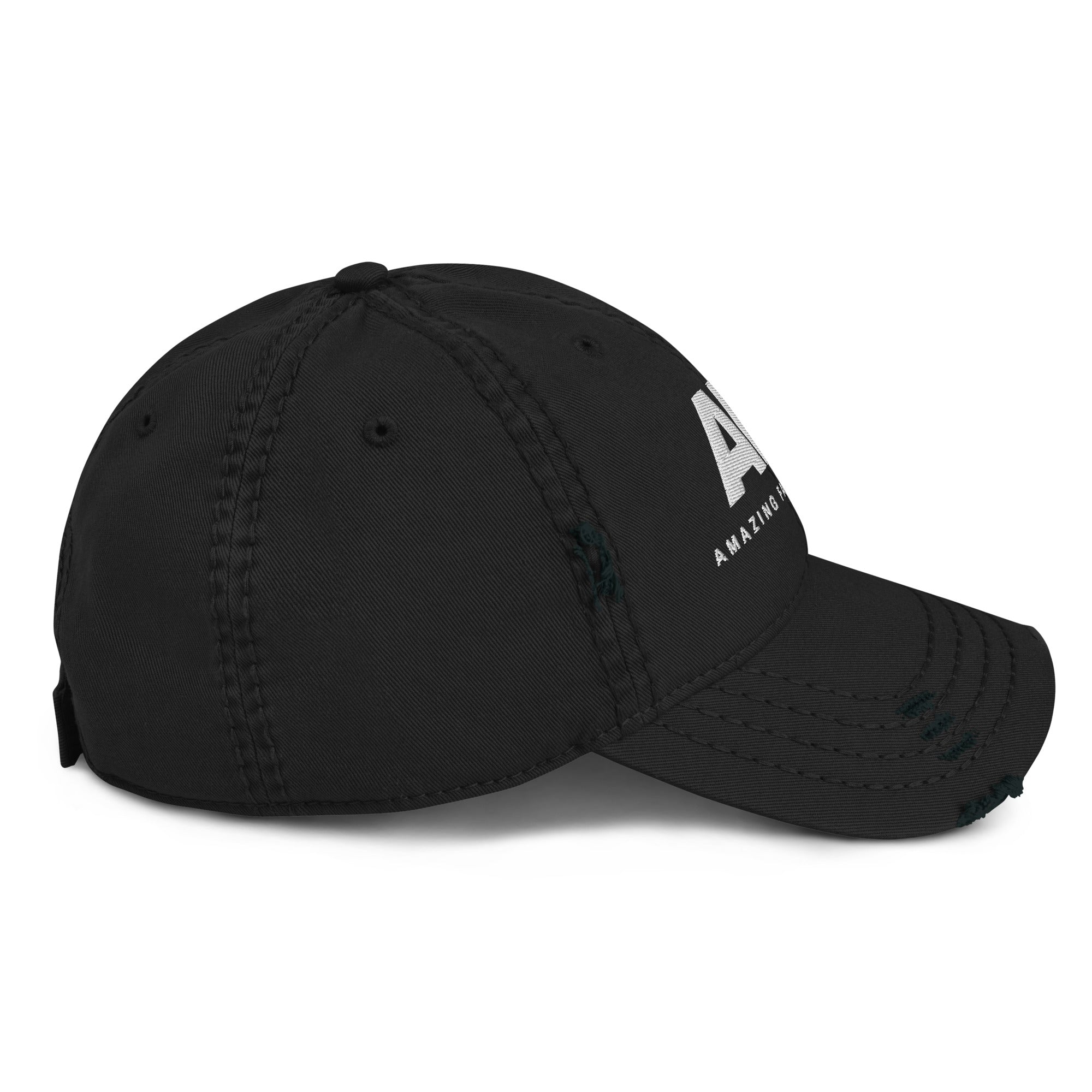 AFY Distressed Dad Hat White Logo