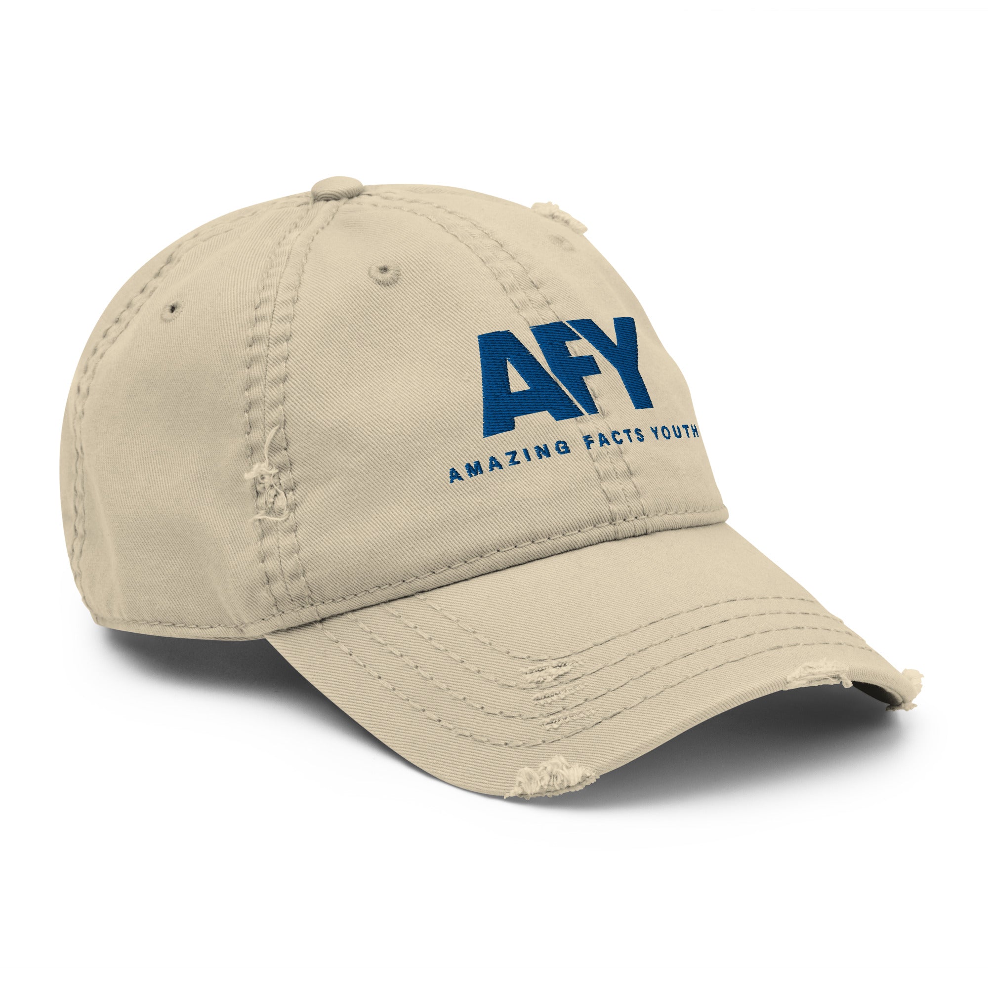 AFY Distressed Dad Hat Blue Logo