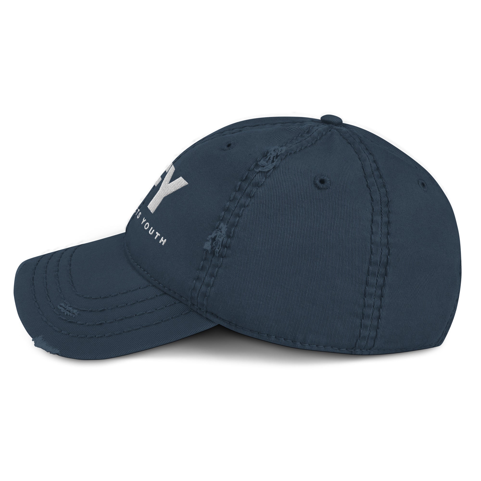 AFY Distressed Dad Hat White Logo