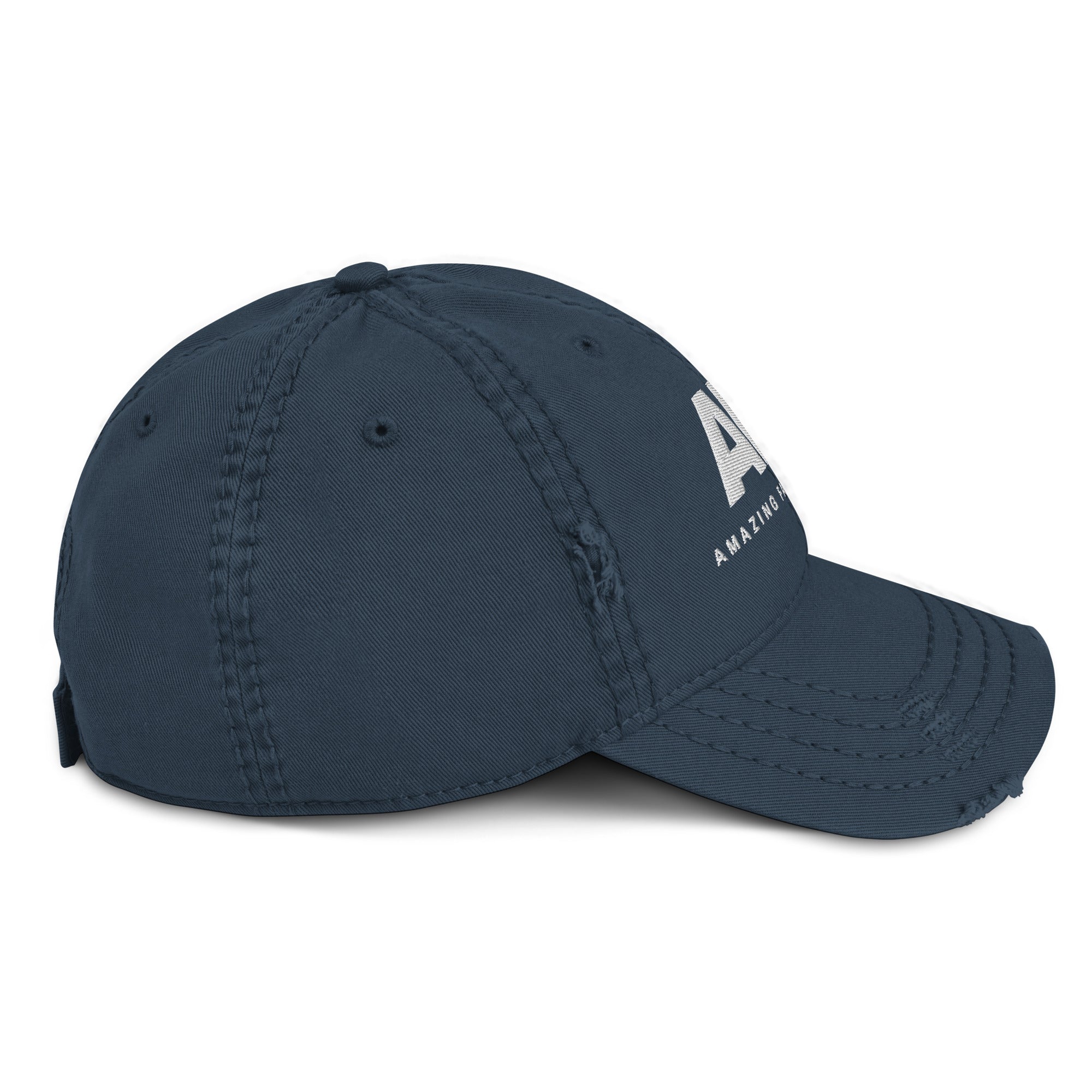 AFY Distressed Dad Hat White Logo