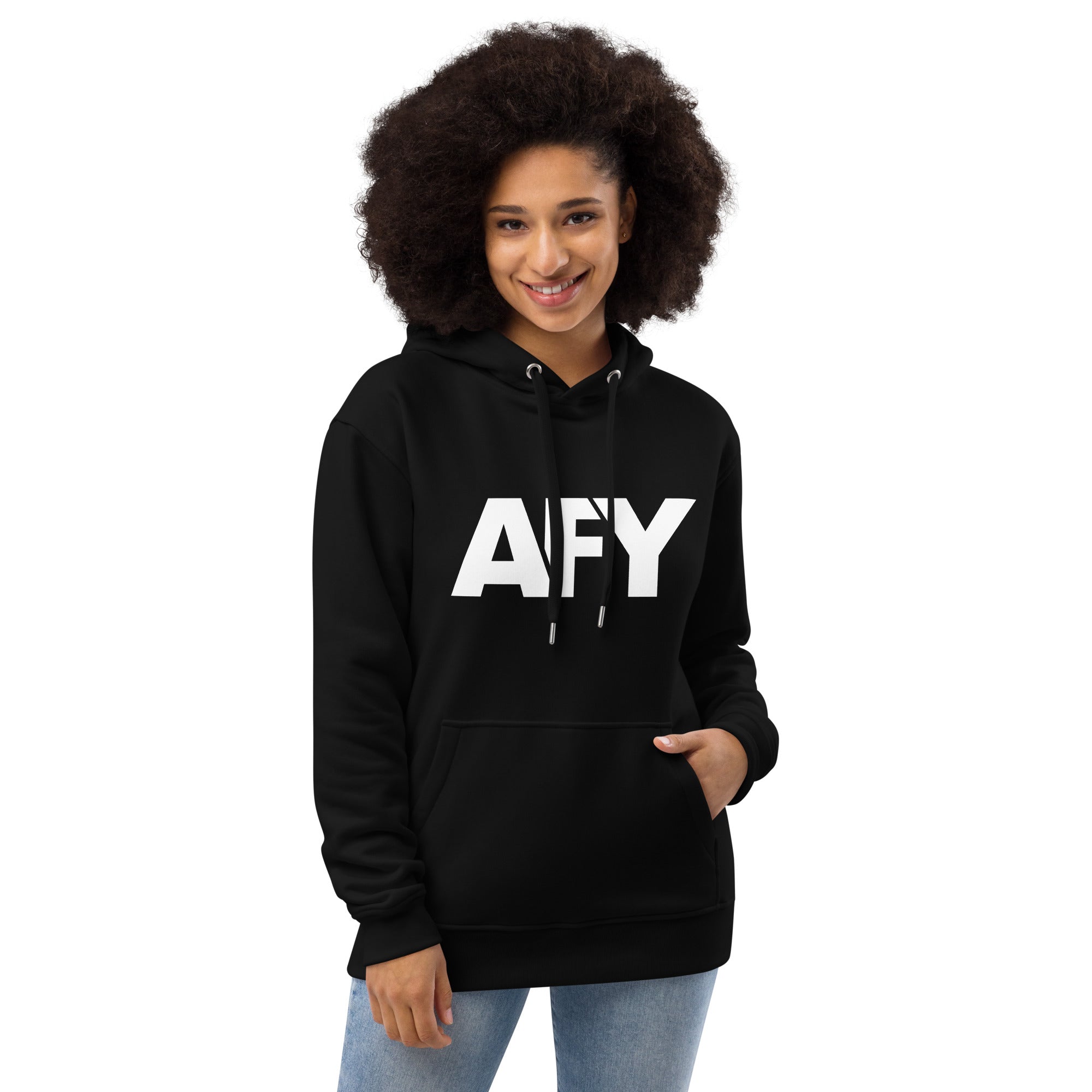 AFY Premium Eco Hoodie White Logo