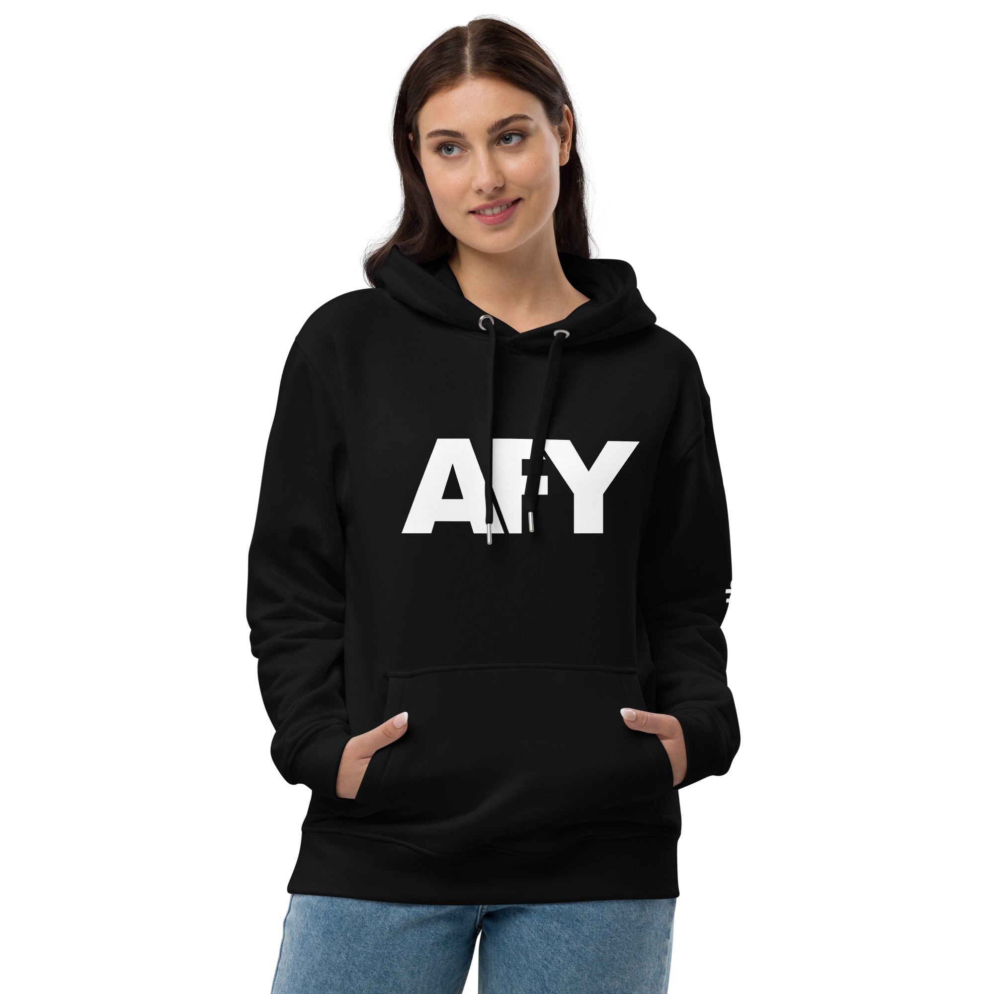 AFY Premium Eco Hoodie White Logo