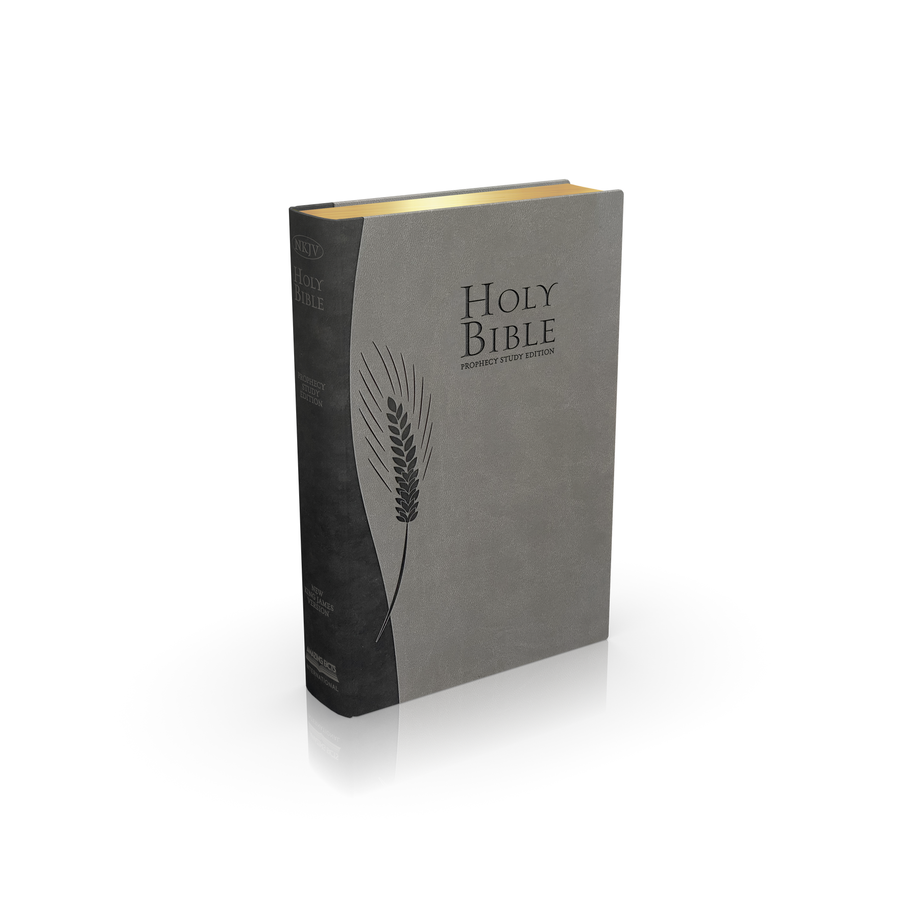 NKJV Prophecy Study Bible (Gray Leathersoft) by Amazing Facts
