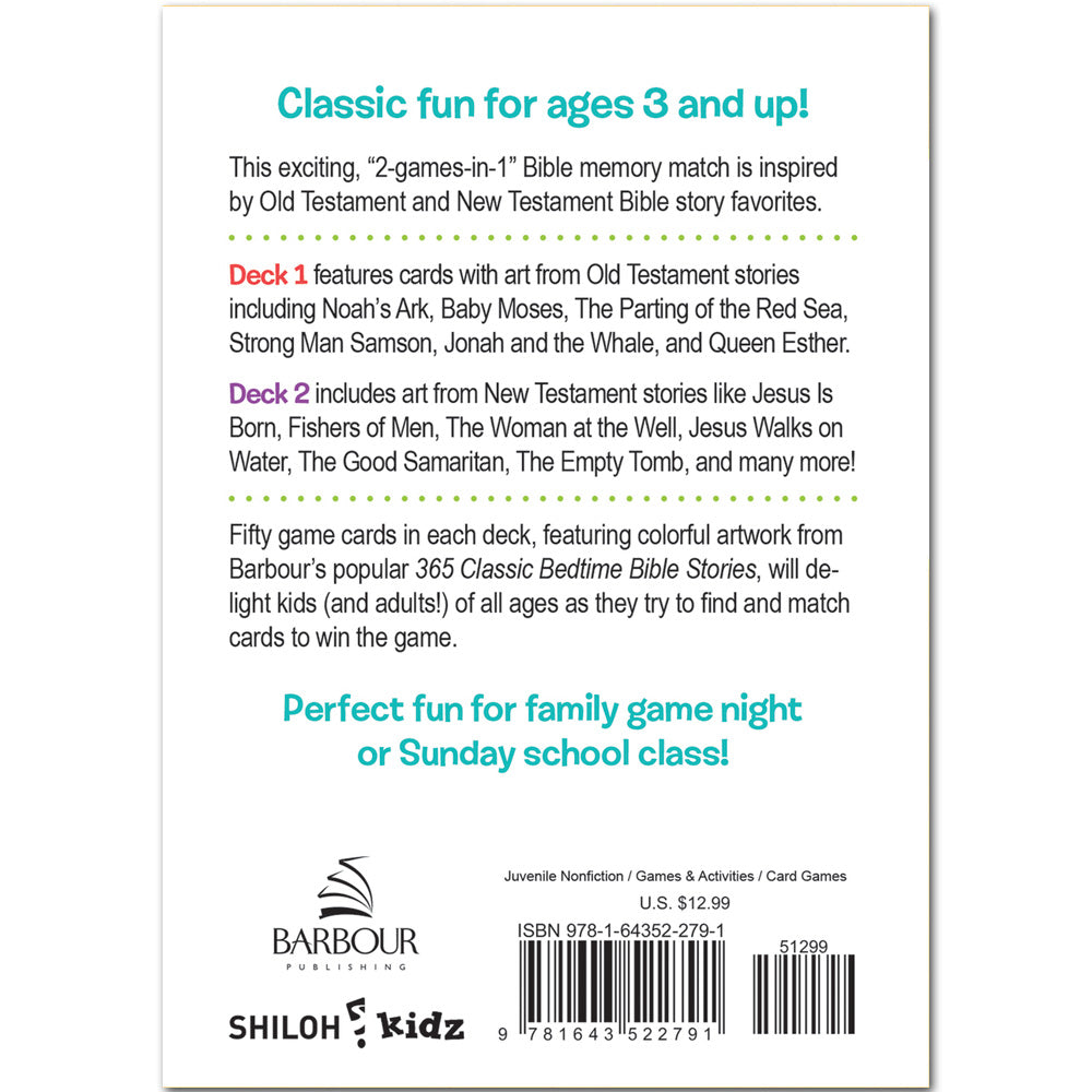 Bible Story Match: Classic Memory Game for Kids by Barbour Publishing