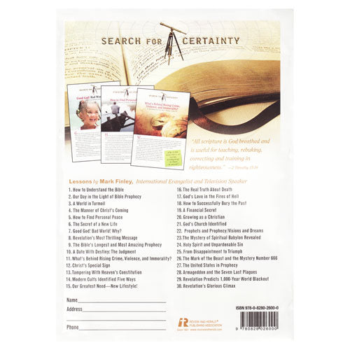 Search for Certainty Study Guides by Mark Finley