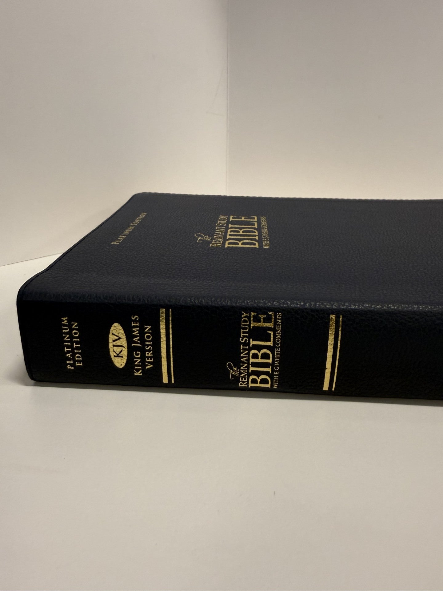 ONE-OF-A-KIND Large Print KJV Platinum Remnant Study Bible (Blue Leather)