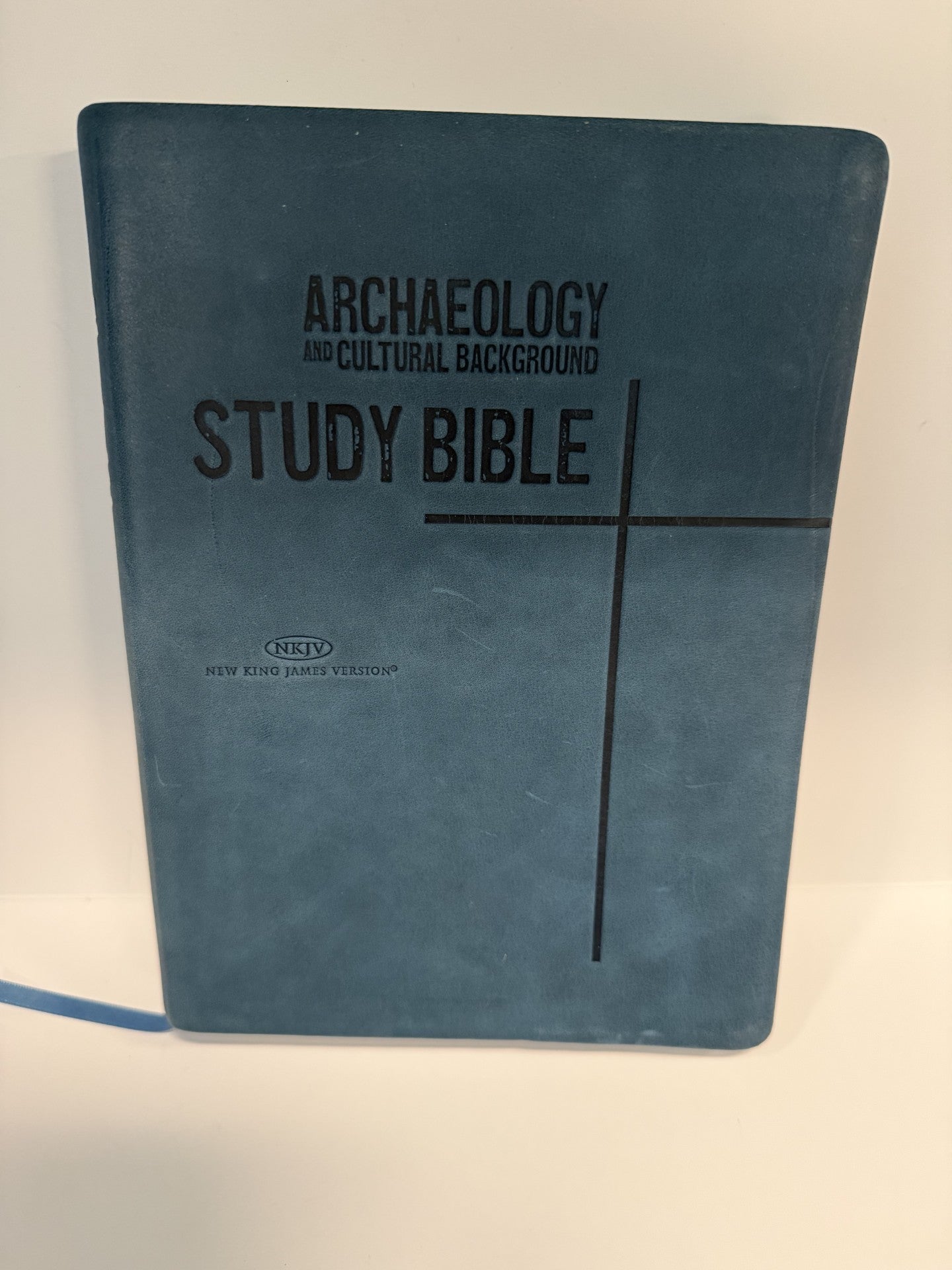 ONE-OF-A-KIND NKJV Archaeology and Cultural Background Study Bible (Blue Leather) by Safeliz