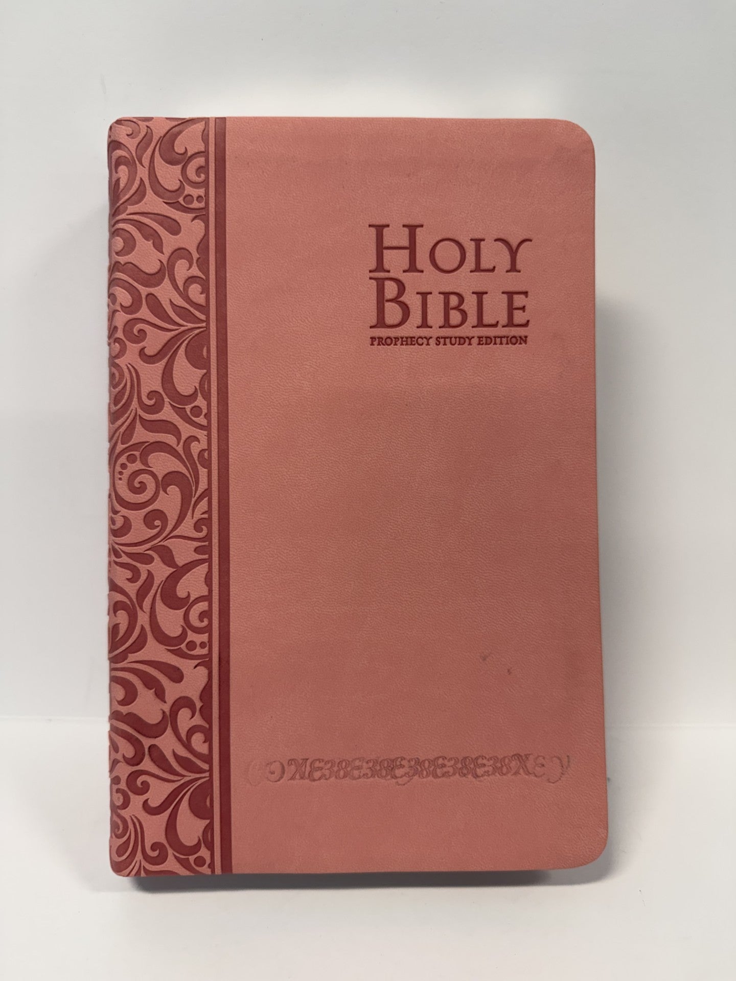 ONE-OF-A-KIND Peachy Pink Leathersoft | NKJV Prophecy Study Bible
