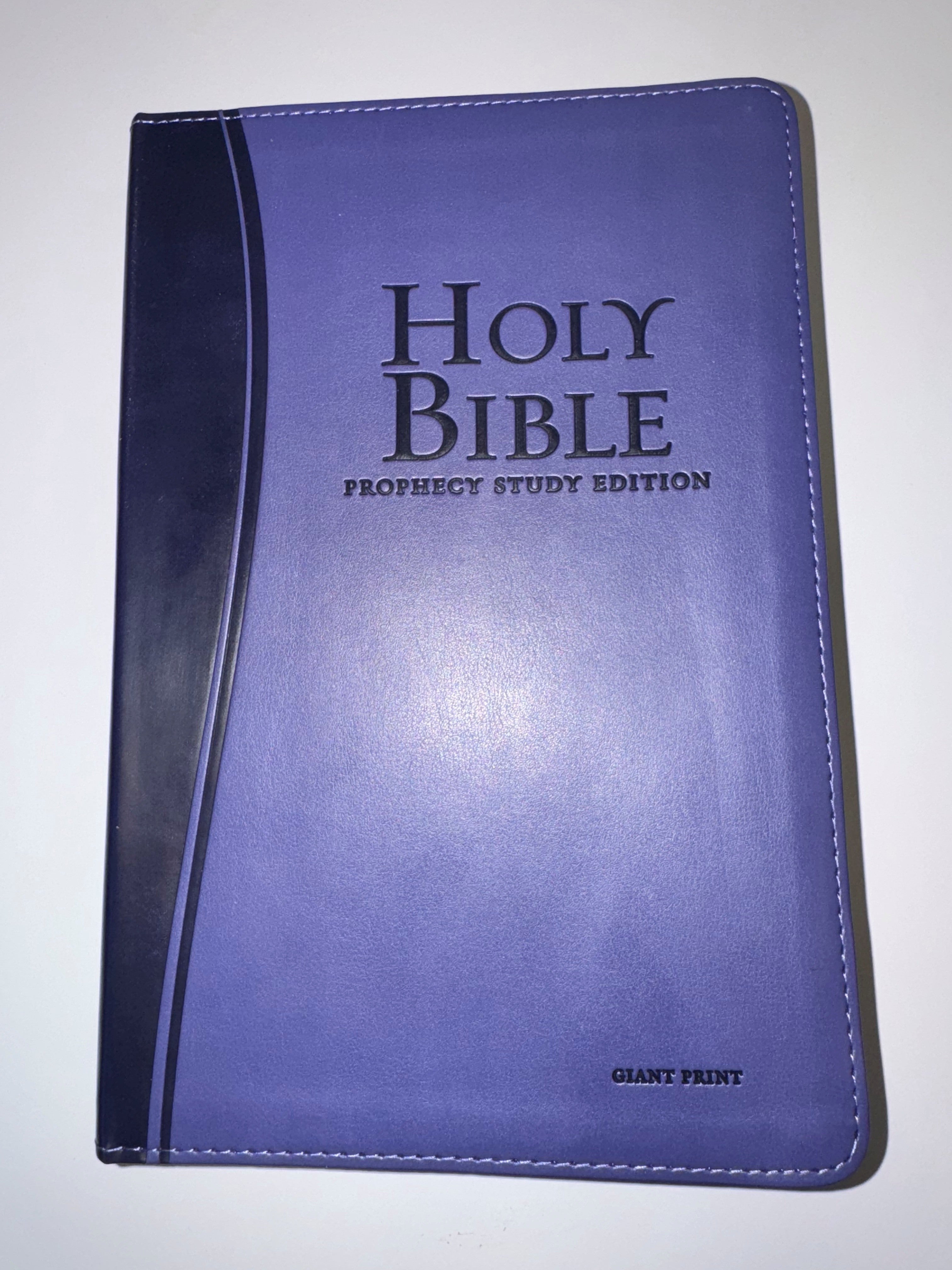 ONE-OF-A-KIND Purple Leathersoft, Giant Print | NKJV Prophecy Study Bible