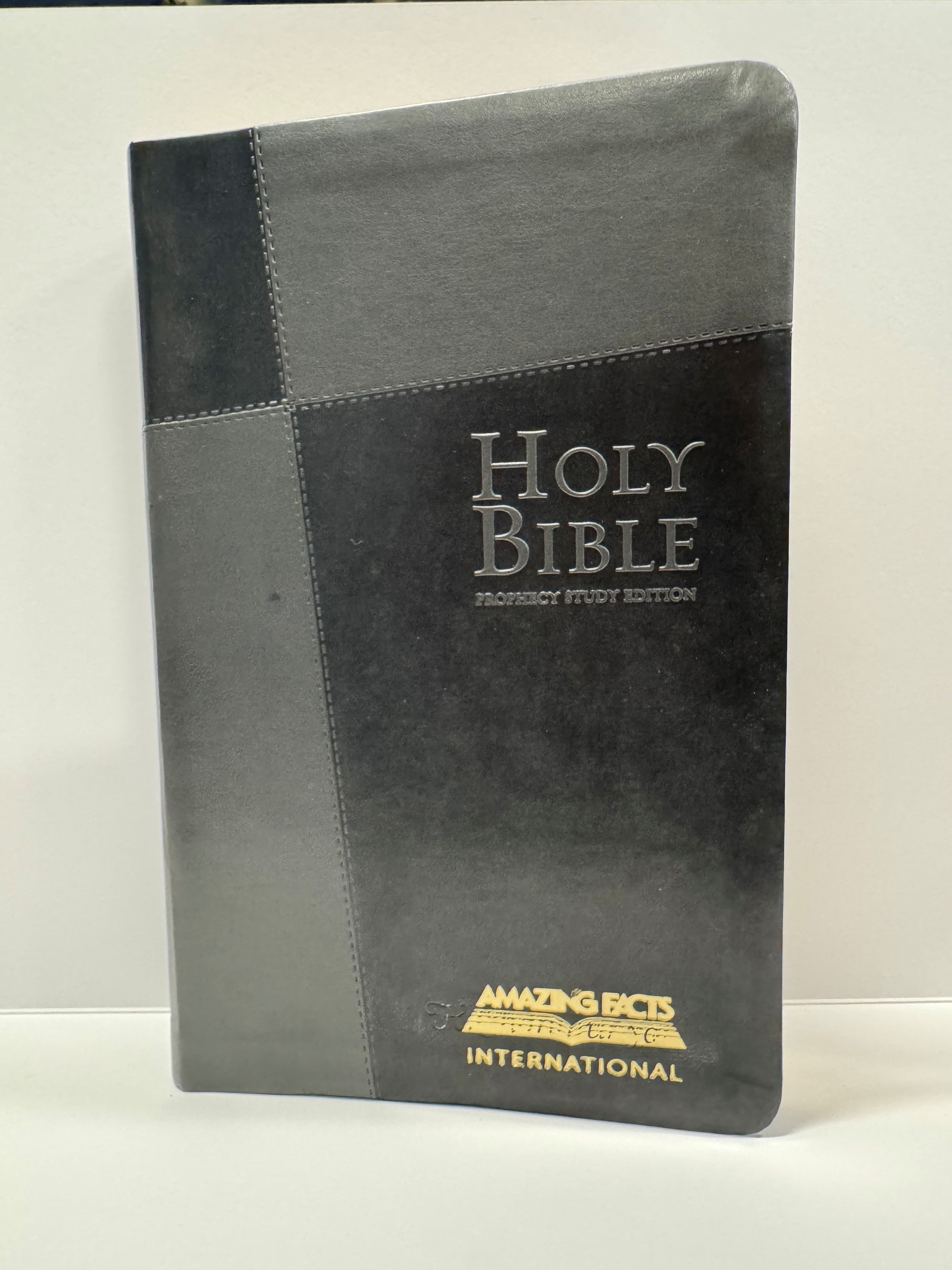ONE-OF-A-KIND NKJV Prophecy Study Bible (Black & Gray Leathersoft) by Amazing Facts