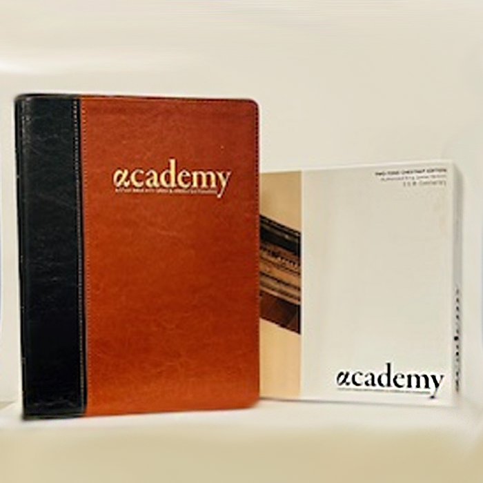 Academy Study Bible (Brown Leatherette) EGW Comm with Greek & Hebrew Dictionaries by OA Publishing