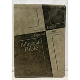 Bilingual Bible - Gray  Leathersoft (English & Spanish) by Safeliz
