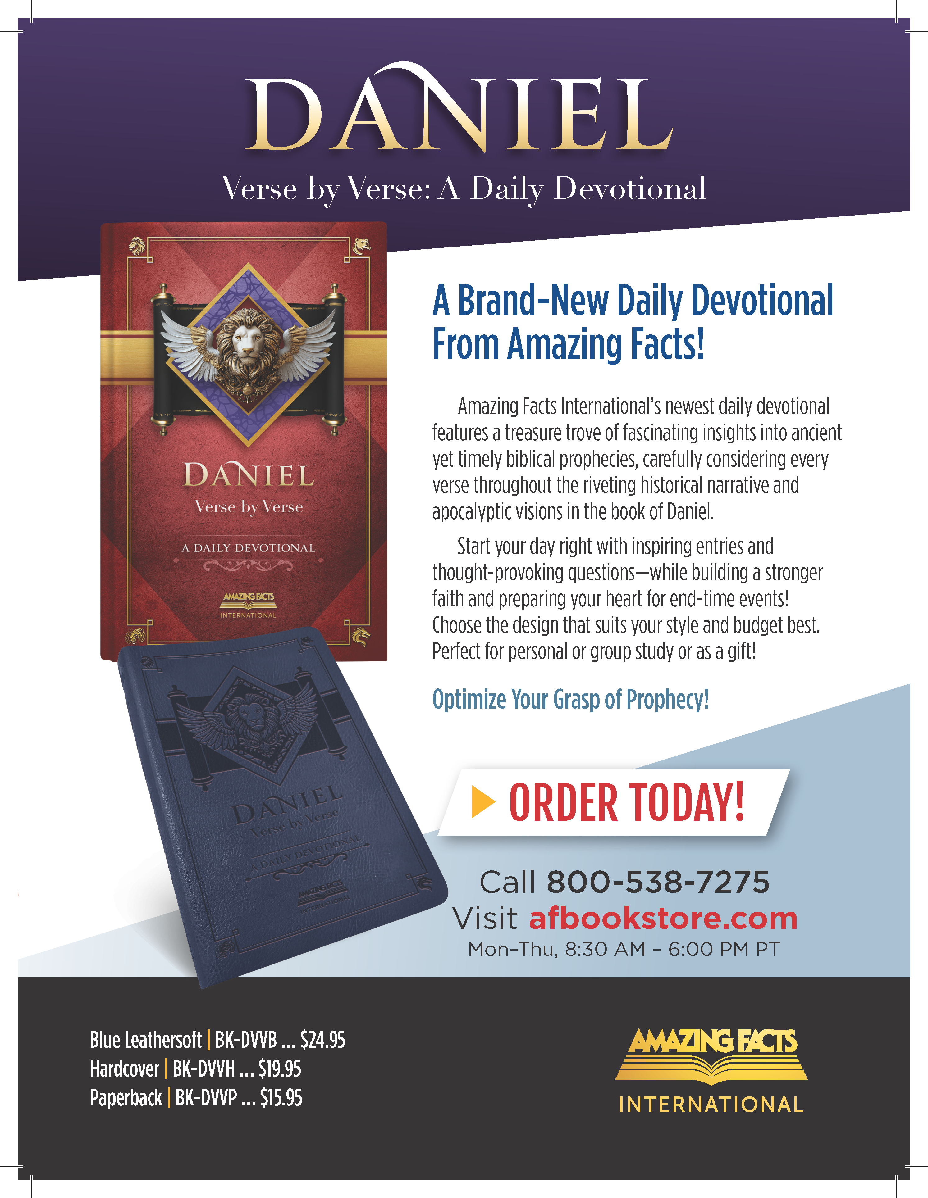 Coming Fall 2025 - Daniel Verse by Verse: A Daily Devotional (Hardcover)
