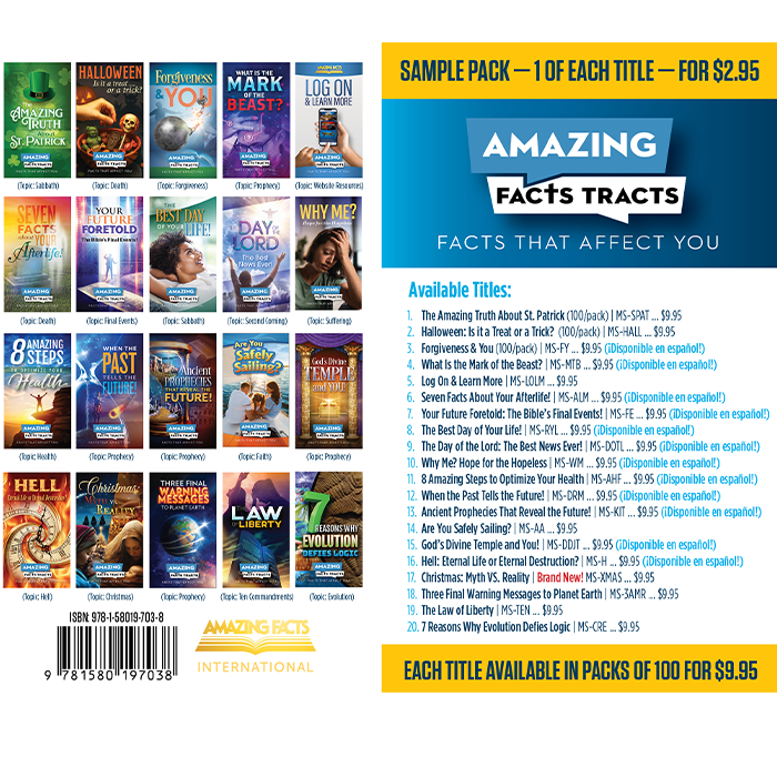 Amazing Facts Tracts Sample Bundle (20 Tracts)