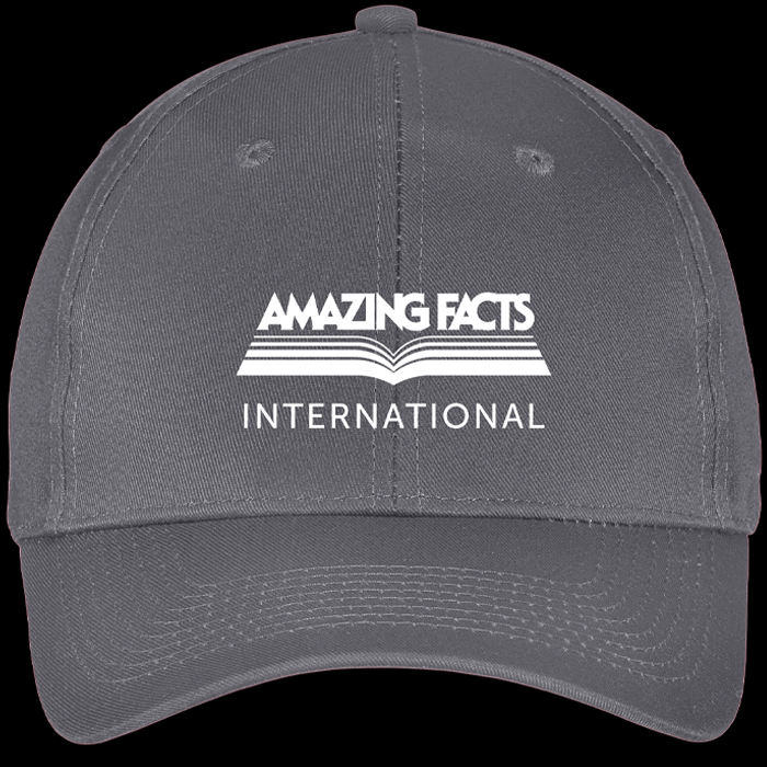 Amazing Facts Hat (Charcoal with White Logo) Six-Panel Twill Cap by Amazing Facts