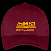Amazing Facts Hat (Maroon with Yellow Logo) Six-Panel Twill Cap by Amazing Facts