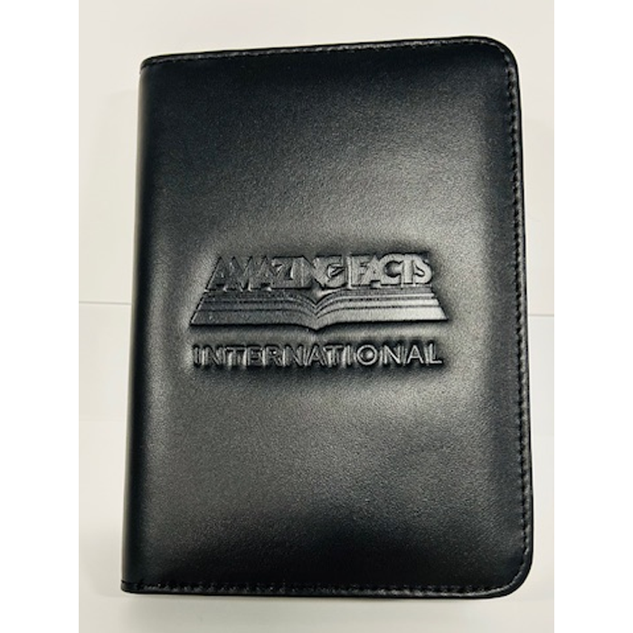 New Amazing Facts Tracts Wallet (Black Leather) includes a Sample Bundle (18 Tracts)