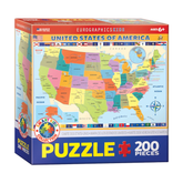 Map of the USA  - 200 pieces