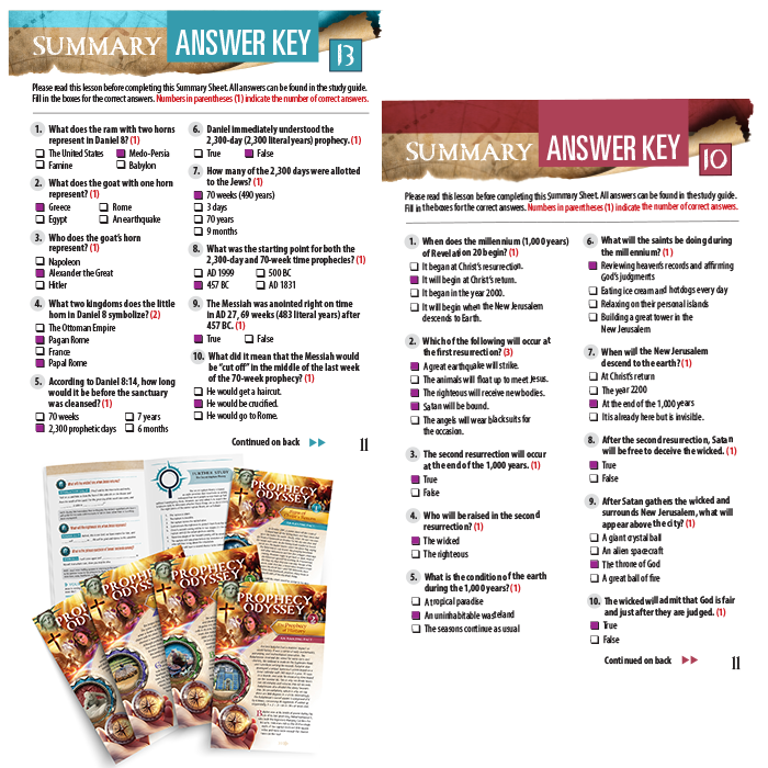 Prophecy Odyssey Set Answer Key | Lessons 1–15
