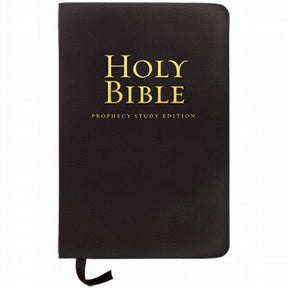 NKJV Prophecy Study Bible (Black Genuine Leather) by Amazing Facts