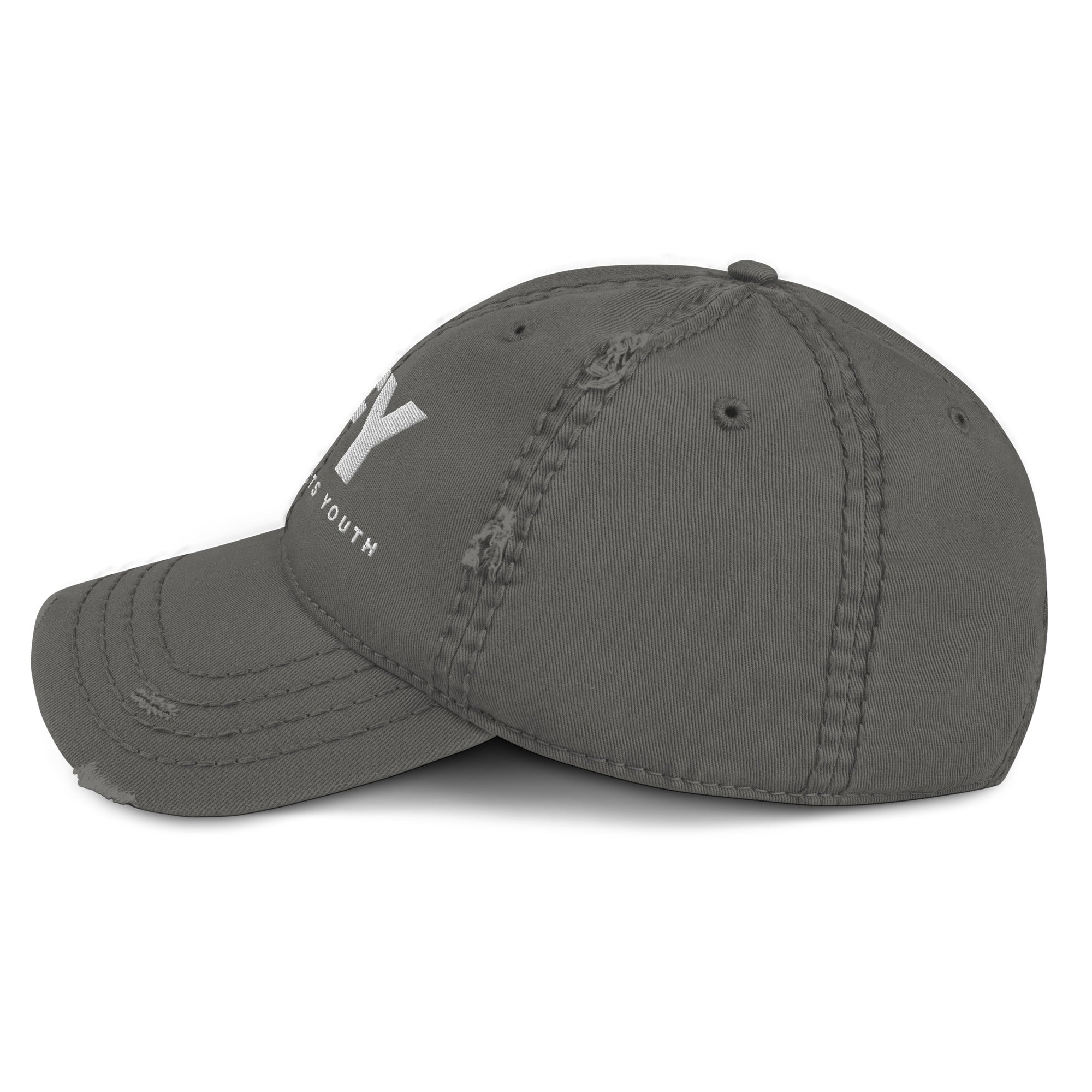 AFY Distressed Dad Hat White Logo