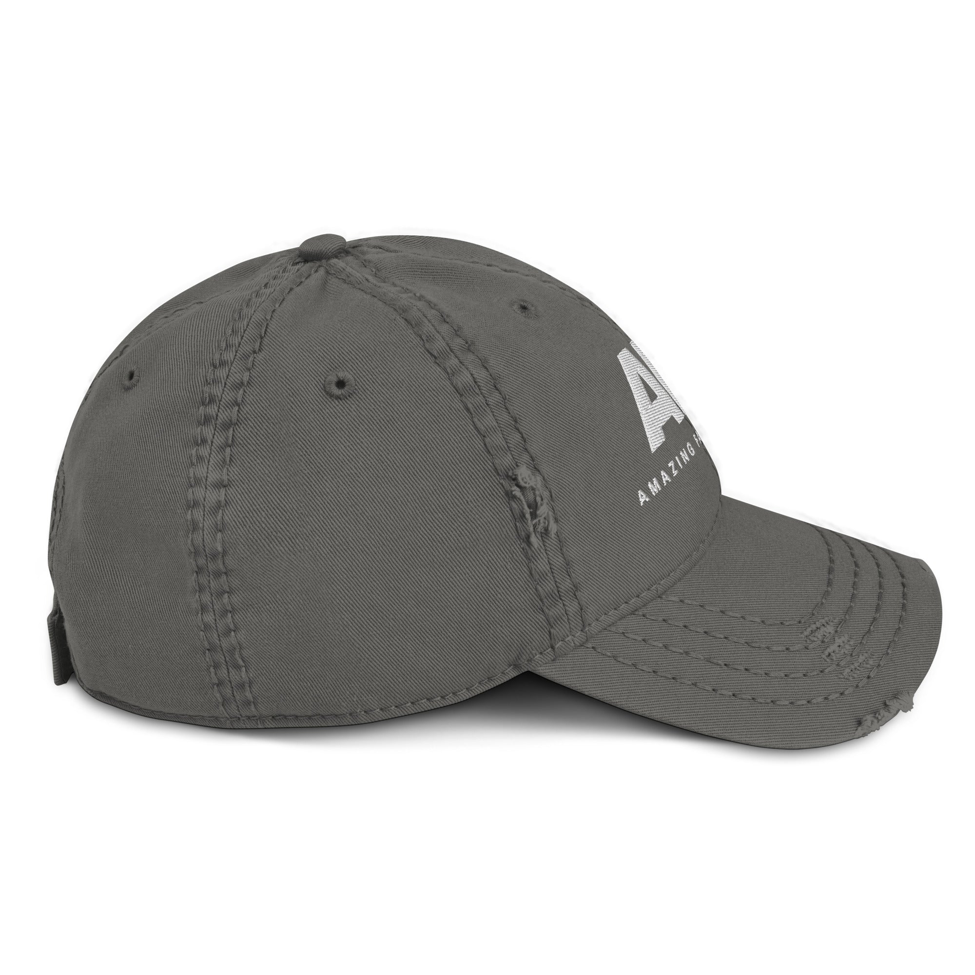AFY Distressed Dad Hat White Logo