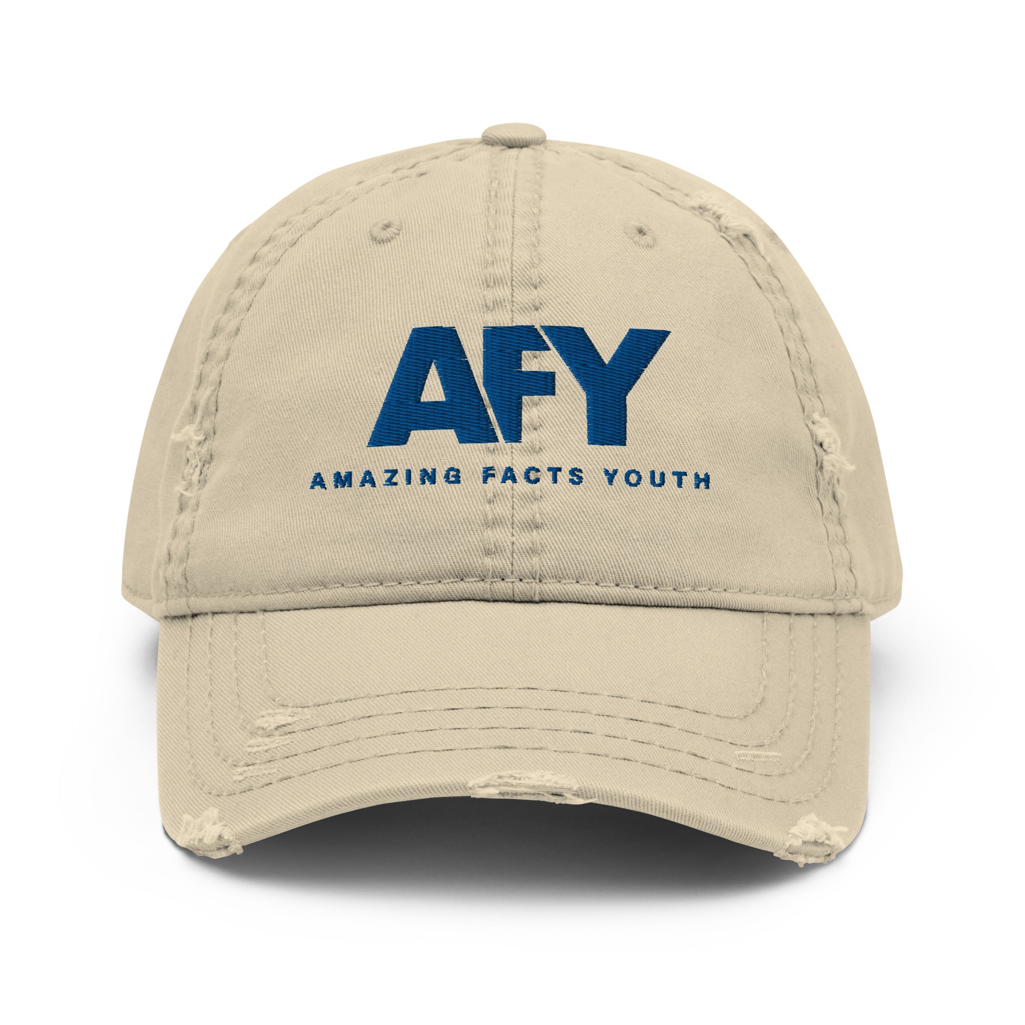 AFY Distressed Dad Hat Blue Logo