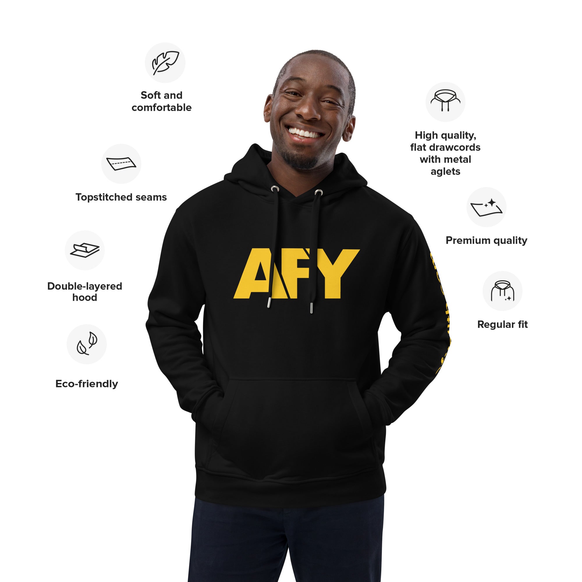 AFY Premium Eco Hoodie Gold Logo