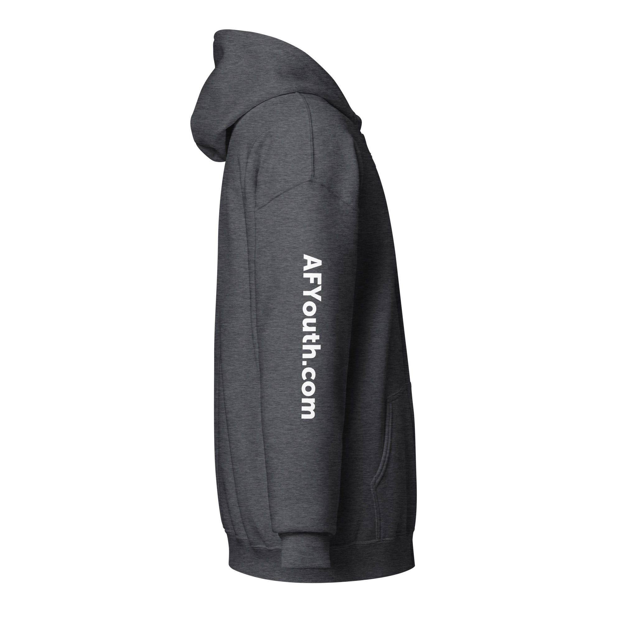 AFY Unisex Heavy Blend Zip Hoodie White Logo