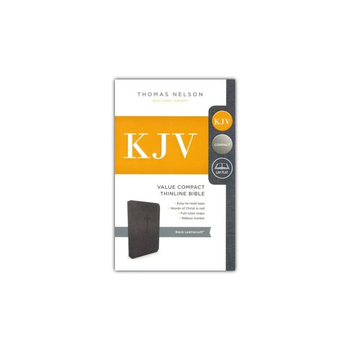 Clearance - KJV Value Compact Thinline Bible (Black Leathersoft) by Thomas Nelson