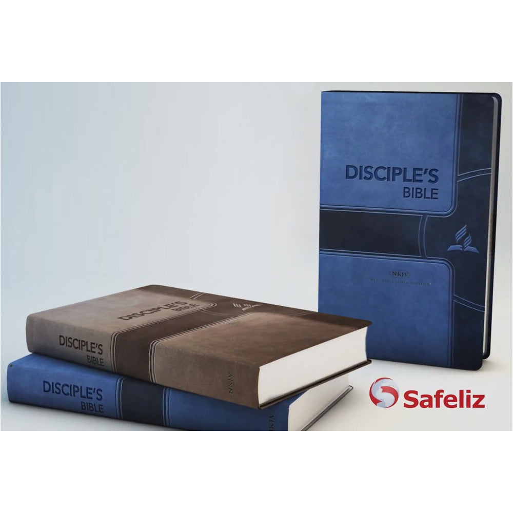 NKJV Disciple's Chain Reference Bible (Navy Leathersoft) by Safeliz