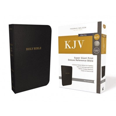Clearance - KJV Super Giant Print Deluxe Reference Bible Black Leathersoft by Thomas Nelson