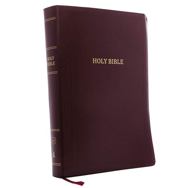 Clearance - KJV Super Giant Print Reference Bible (Thumb-Indexed) Burgundy Leather-look by Thomas Nelson