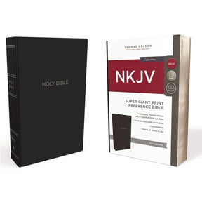 Clearance - NKJV Super Giant Print Reference Bible (Black Leatherflex) by Thomas Nelson