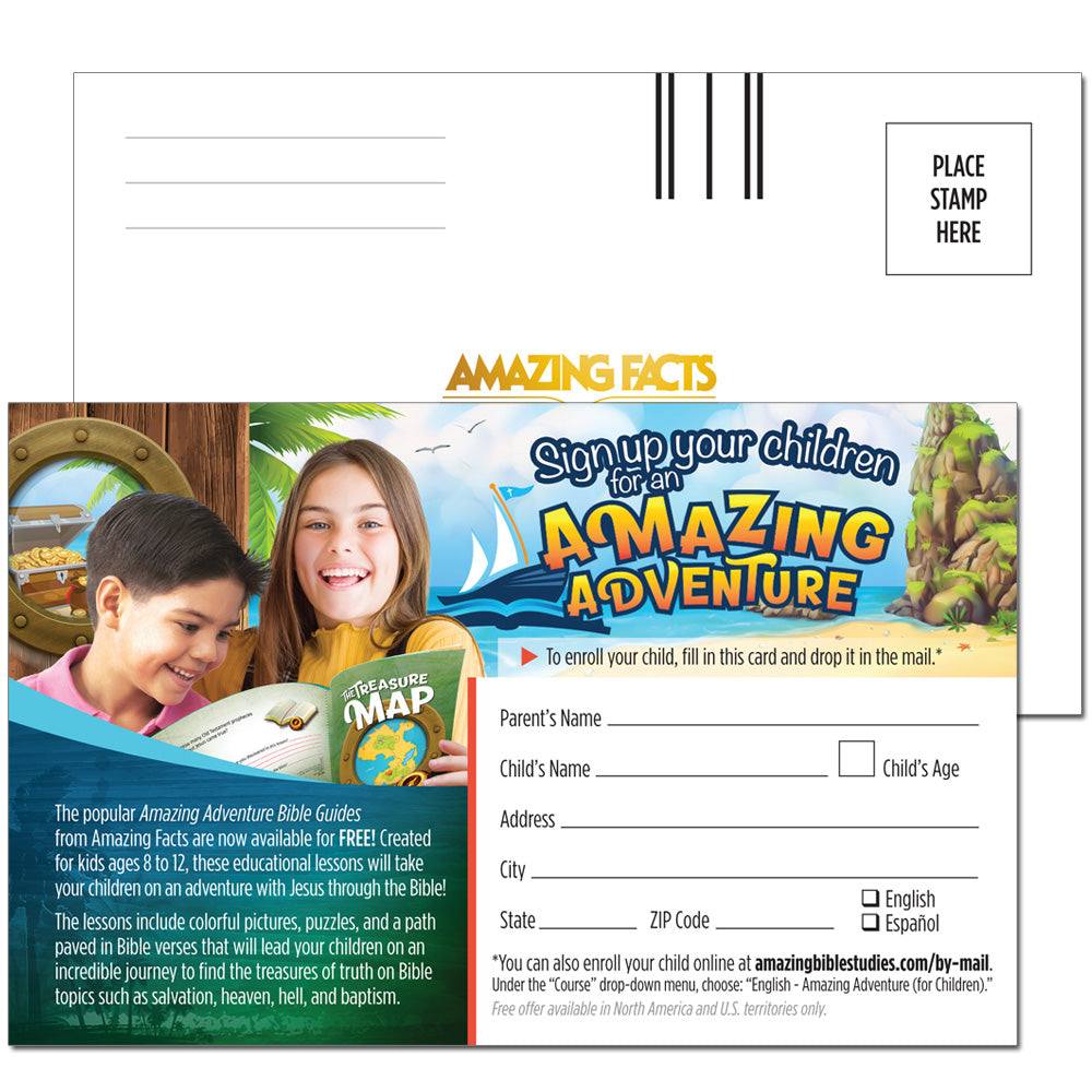 Amazing Adventure Enrollment Card Handout Version (50/pad) by Amazing Facts